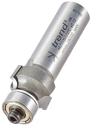 Trend Professional Bearing Guided Ovolo Router Cutter, 3mm Radius, 1/2 Inch Shank, 18.7mm Cut Diameter & 9.5mm Cut Length, Two Bearings, Tungsten Carbide Tipped, 46/118X1/2TC