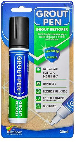 Large Grout Pen Black - Revives & Restores Stained Tile Grout Leaving a Clean Fresh Look