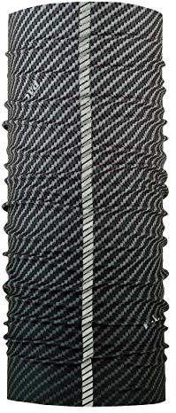 P.A.C. Reflector Carbon Multifunktionstuch - nahtloses Mikrofaser Kopftuch, Unisex, 10 Anwendungsmöglichkeiten