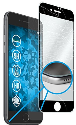 PhoneNatic 1er-Pack Glas-Folie klar Full-Screen mit Silikonrahmen weiß kompatibel mit Apple iPhone 8 Plus - Schutzglas für iPhone 8 Plus