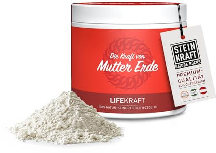 LIFEKRAFT ZEOLITH Pulver 250g 8μm, Premium, tribomechanisch aktiviert hellgrau