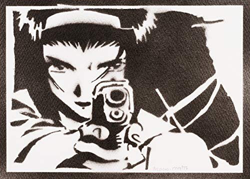 moreno-mata Echtes Handgemachtes Graffiti Faye Valentine Cowboy Bebop Aesthetic Poster & Kunstdrucke Bilder Plakat Handmade Deko Wandbilder Wohnzimmer Wanddeko Geschenke für Männer und Frauen