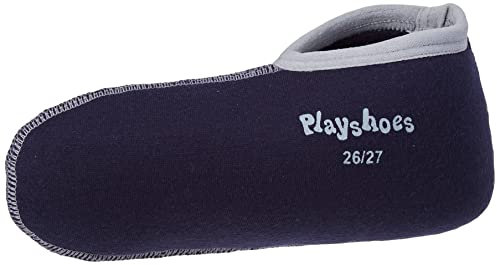 Playshoes Unisex Kinder Stiefel-Socke Füßling, marine/grau, 24/25 EU,7,5 UK