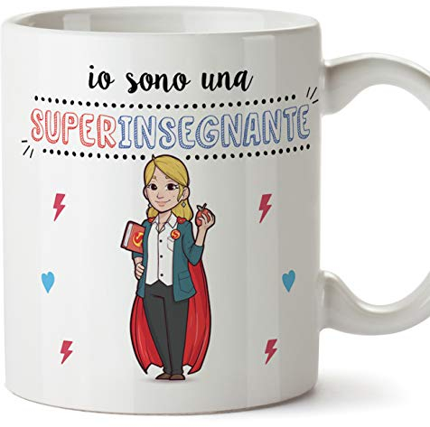 Mugffins Insegnante. Professoressa Tazze Originali di caffè e Colazione da Regalare Lavoratori e Professionisti - Io Sono Una Super Insegnante - Cera