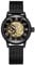 Montre-Bracelet analogique Squelette mécanique Automatique pour Femme d'ORKINA avec Bracelet tressé en Acier Inoxydable Noir