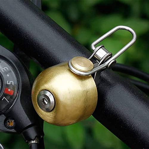 Angzhili Rock Bros Bicycle Bell,Pure Metal Classic Retro Brass Bike Bells Cycling Accessories Ultra-loud Horns for MTB Road Bikes(Gold)