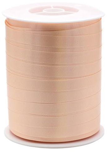 Star Geschenkband Ringelband 10mm x 250m wasserfest - 30 FARBEN in 5/10/19/31/50mm - Dekoband aus Kunststoff - Polyband Schleifenband zum Basteln von Schleifen und Luftballons - Beige