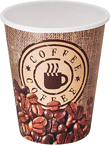 FALAMBI 1-PACK Kaffeebecher Pappbecher Premium, Coffee to go, Trinkbecher Pappe beschichtet, 8oz., 200 ml, 100 Stück