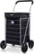Hoppa Leichtgewichtiger 4-Rädiger Premium 2024 Modell Faltbarer Einkaufswagen Extra Große 64l Kapazität Einkaufswagentasche, 95cm, 4.8kg, Schieb/Zieh Treppensteiger (Schwarz)