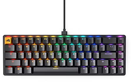 Glorious Gaming GMMK 2 Compact (65%) – Mechanisches Gaming-Keyboard, Aluminiumrahmen, anpassbar, Doubleshot-Kappen, Fox Schalter, tastenweise RGB, Deutsch QWERTZ Layout - Schwarz