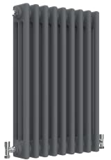 Traditional 3 Column Central Heating Radiator Horizontal Rads Cast Iron Style Anthracite 600x425mm