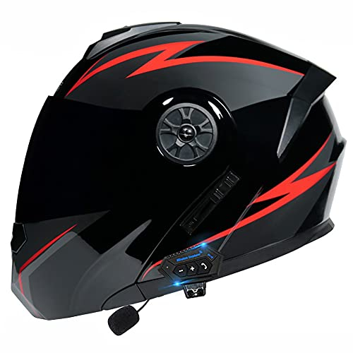 Bluetooth Casque Modulable Moto Casque Flip Up Intégral Moto avec Double Anti-buée Visière Casques Intégraux ECE Homologué Lumière pour Femmes Hommes 55~62CM