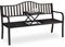 Relaxdays Gartenbank mit klappbarem Tisch, 3-Sitzer, Garten, Metall Balkonbank, HBT 89 x 150 x 58,5 cm, schwarz-Bronze