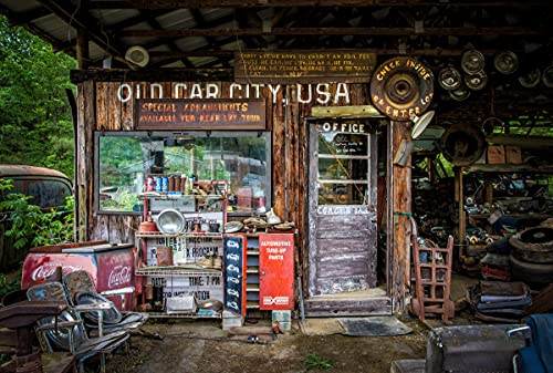 ROUTE 66 Fototapete VLIES-250x186 cm (6156A)-Oldtimer Autos Diner Vintage Cars Fotokunst Wandtapete-Inkl. Kleister-Vliestapete Bild Dekoration Wand-Dekor Moderne Motiv-Tapete Panorama Poster XXL