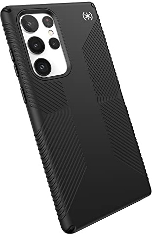 Speck Products Presidio2 Grip Schutzhülle für Samsung Galaxy S22 Ultra, Schwarz/Weiß, 144228-D143, Schwarz/Schwarz/Weiß
