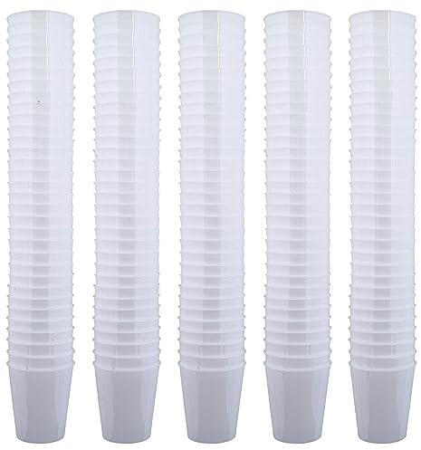 MIJOMA Lot de 160 verres à liqueur incassables en plastique robuste, verres à shot Jello, desserts, fête, mariage, anniversaire. Passe au lave-vaisselle, réutilisables, 29 ml (blanc)