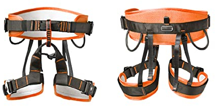 Klettergurt Baumpflege Set, Baum KletterausrüStung Klettergurt xxl, Breiterer Sicherungsgurt Dachdecker Verstellbar Klettergurt Klettersteig mit Taille HüFte Schutz GüRtel Orange