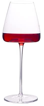 HALAWAKA Lot de 2 verres à vin rouge en cristal sans plomb avec fond concave (2 pièces – Verre à vin en cristal noir avec nœud papillon, flûtes à champagne, verres à cocktail)