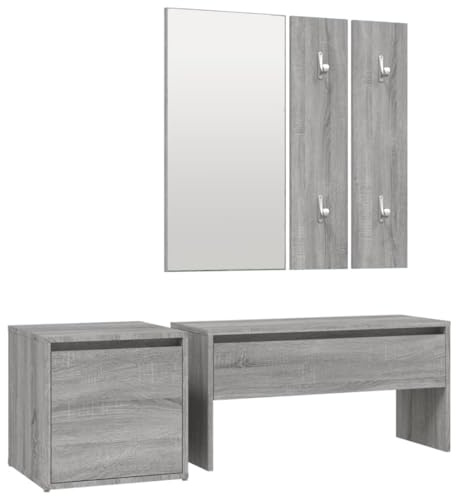vidaXL Garderoben-Set Grau Sonoma Holzwerkstoff