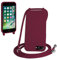 WenBaby Handykette für iPhone 6/7/8 Plus Hülle mit Band,Handyhülle mit Schnur zum Umhängen Silikon Seil Necklace Schutzhülle mit Kordel Tasche Case TPU Bumper für iPhone 6/7/8 Plus- Rot