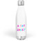 Colourful Alphabet Aluminium Water Bottle - Fun Bright Letters Online Youtuber Kids Child Adley Girl Internet Educational Learning Videos Games Merch Gift Present (White)