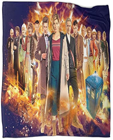 ELGISI Doctor Who Kuscheldecken,Decke Auf Mikrofaser, Matt Smith 3D-Digitaldruck Kuscheldecke, Flanelldecke, Weich Wohndecke, Sofadecke Decke Für Kinder Jungen Erwachsene 60x80inch(150x200cm)