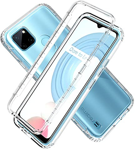 PANXIYUE Funda Realme C21Y / Realme C25Y, 360 Grados Doble Protección, Transparente Ultrafino Silicona TPU Frente y PC Back Carcasa para Realme C21Y / Realme C25Y - Cover Doble [Transparente]