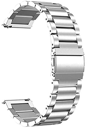 Armband Kompatibel mit Withings Steel HR 40mm/Steel HR Sport Armband Metall Ersatzarmband Wasserdicht Edelstahl Replacement Wrist Strap Zubehör Uhrenarmband (Silver)