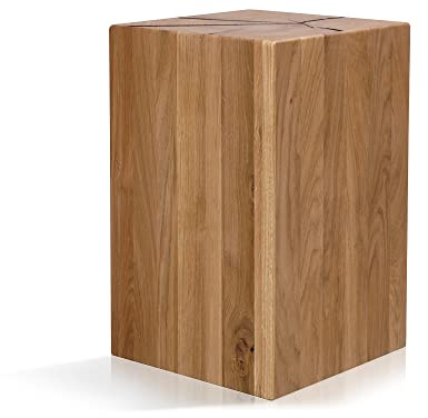 KENTO Blumensäule/Hocker, Material Massivholz, Wildeiche geölt, 45.5 cm