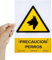 CABLEPELADO Señal ¡Precaución! Perros | Señal aviso de perros | Señal precaución perros | PVC | Certificado UNE 7010:2012 | 0,7 mm grosor | 21 x 30 cm | Color Amarillo | Exterior