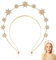 Haarreif Sterne,Haarreif Gold,Mond Haarreif,Stern und Mondkrone Gold Haarschmuck,Weihnachten Fasching Karneval Party Kostüm Accessoires,Haarreif Karneval Damen