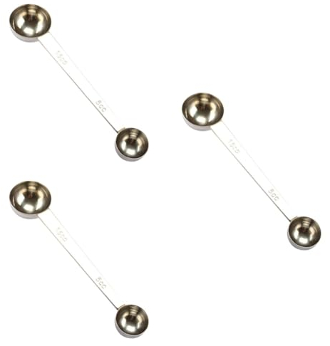 Ciieeo 3 Piezas cocinando medida cucharada metal café de medición cucharas de cafe cucharas soperas cucharada medidora cucharadas de café Acero inoxidable cuchara de café cuchara medidora