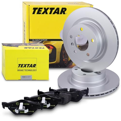 TEXTAR Bremsenset Hinterachse inkl. Bremsscheiben hinten Ø 300 mm innenbelüftet und Bremsbeläge hinten Kompatibel mit BMW 1er (E81), 1 (E87), 3 (E90), 3 Cabriolet (E93), 3 Coupe (E92), 3 Touring (E91)