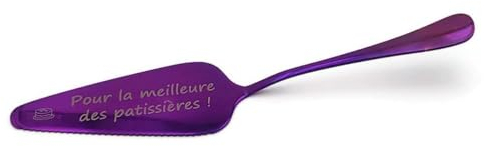 Pelle à gateau personnalisée. Pelle à tarte avec gravure effectuée en France (Violet)