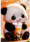 QENSPE 5D Diamond Painting Baby Panda Diamant Painting Bilder DIY Full Rund Diamond Art Set Erwachsene, Panda Diamant Kunst Malerei Stickerei Set Kreuzstich Bilder Home Wand Dekor 30x40cm