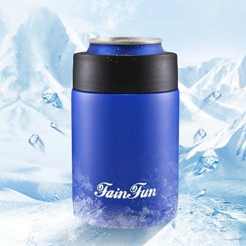 Enfriador para Latas de Cerveza, FainFun 330ml Enfriador de Cerveza, Enfriador de Botellas de Cerveza, Funda Enfriadora de Botellas, para Nadar, Correr, Ciclismo, Pesca, Senderismo,Camping (Azul)