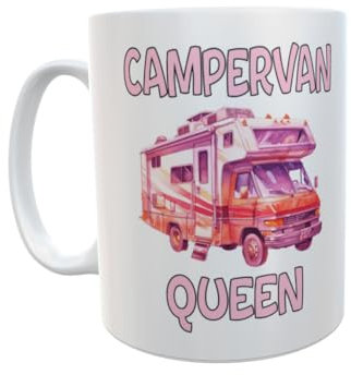 Decalarama Campervan Queen Mug Gift Nice Novelty Cute Funny Joke Holiday Travel Vacation Cup Present