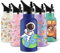 HoneyHolly Trinkflasche Edelstahl, 350ml BPA-frei Trinkflasche, kinder Auslaufsichere, Wasserflasche Vakuum Isolierte, mit Strohhalm Trinkflasche Sport für Fahrrad, Sport, Yoga, Camping, Schule