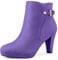 Allegra K Bottines à plateforme et talon épais pour femmes Violet 41