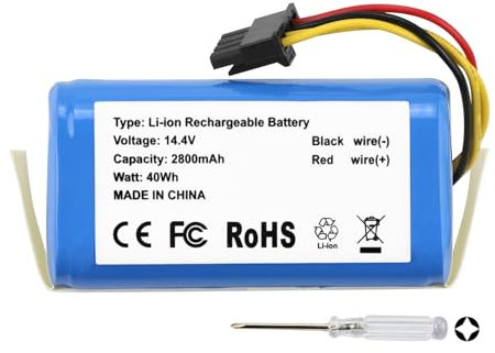 K KYUER Proscenic VR1717 Robot Aspirateurs Batterie pour Proscenic Cocoa Smart 780T Cocoa Smart 790T Summer P1s Summer P2s Summer P3 Robot Vacuum Cleaner Battery 2800mAh