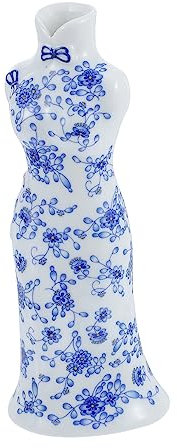 IMIKEYA Blumenarrangement Aus Blauem Und Weißem Porzellan Blumenständer Für Die Hochzeit Vintage Wohnkultur Körperskulpturvase Hohe Blumenvase Rustikale Wohnkultur Alte Vase Keramik