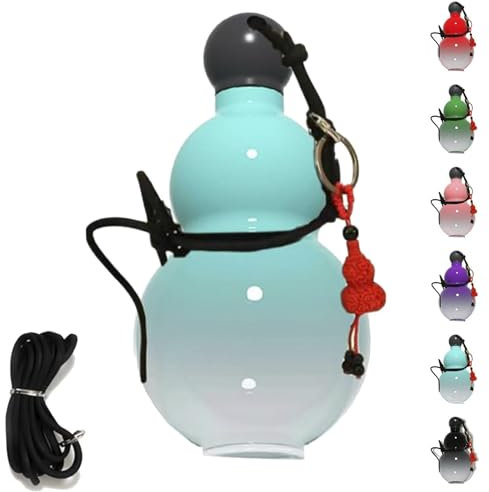 Dsongo Bouteille d'eau gourde, 800 ml, bouteille d'eau de voyage, style rétro chinois, bleu