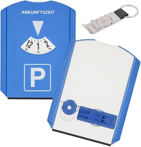 Infitronic – Parkscheibe mit Eiskratzer +Reifenprofilmesser +Einkaufswagenchip +Schlüsselanhänger & Flaschenöffner (INW003SET1)