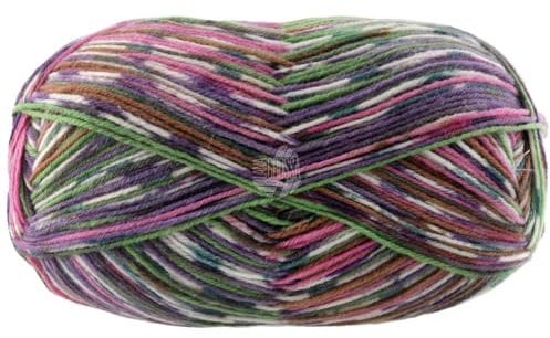 LANA GROSSA Meilenweit 100 Aktion | Sockenklassiker, bedruckt und waschmaschinenfest | Handstrickgarn aus 75% Schurwolle & 25% Polyamid | 100g Wolle zum Stricken & Häkeln | 420m Garn