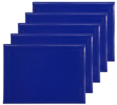 GraduationMall Diploma Cover Certificate Holder Graduation Covers for A4 Paper Classic Smooth Royal Blue 5pcs