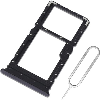 Eonpam Dual SIM Karte Rahmen für Xiaomi Redmi 12 4G Card Tray SIM Kartenhalter Slot Schlitten Halter + SIM Pin(Schwarz)