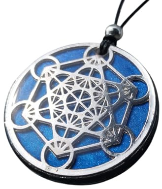 Generisch Resin-Art | Anhänger mit dem starken Symbol der heiligen Geometrie Metatrons Würfel | Schmuck, Epoxy (S4)