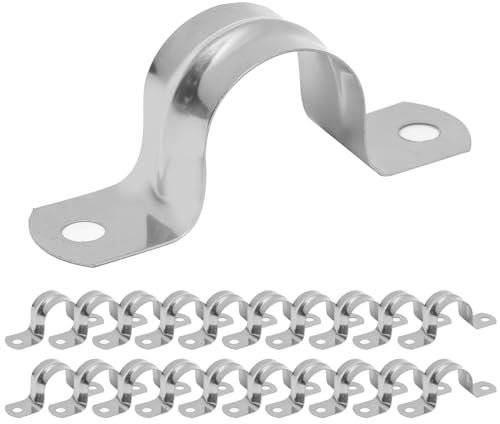 20 Stück rohrschellen 10mm,edelstahl rohr rohrschelle,U-typ rohrklemme,befestigungsschelle,kabelschellen zum schrauben，für Befestigung Gasrohre Wasserrohre Kabelrohr