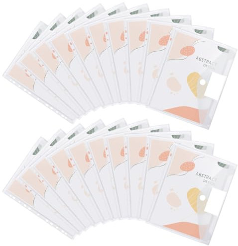 Sosayet Dokumentenmappe A4 zum Abheften - 48 Pack Dokumententasche A4 mit 11 Lochrand Klettverschluss und Etikettentasche - Wasserdicht Sammelmappen für Dokumente Organisieren (Weiß)