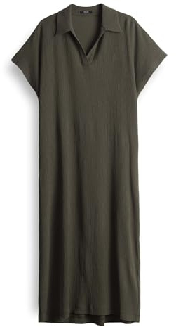 OPUS Damen Midikleid | Midikleid WANNI aus Viskosemix mit zarter Struktur Olive Leaf, 36